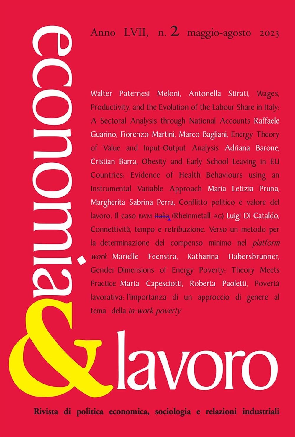 Libri Economia & Lavoro (2023) Vol 02 NUOVO SIGILLATO, EDIZIONE DEL 23/02/2024 SUBITO DISPONIBILE